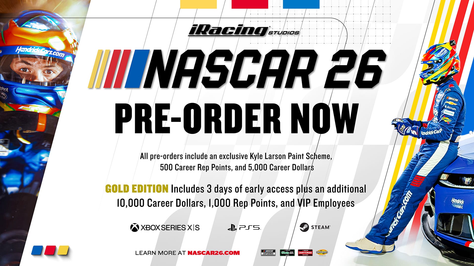 NASCAR and iRacing Studios Debut Official Gameplay Trailer, Open Pre-orders for NASCAR 26